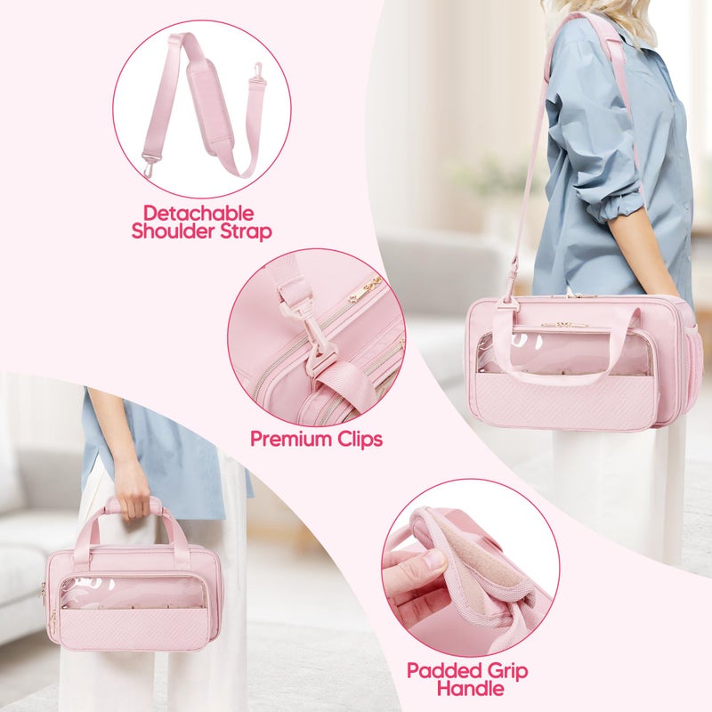 Prokva Marker Organizer Case Holding up to 216 Markers, Marker Storage Carrying Bag, Large Marker Holder with Shoulder Strap, Pink - Image 5